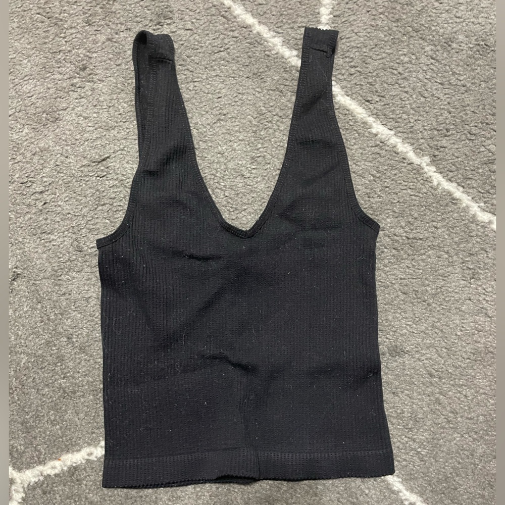 Black Ribbed Tank Top